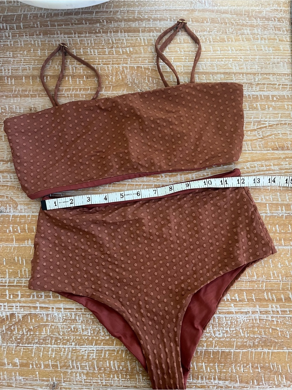 l*space On the Dot Texture Rebel Bikini Set in Tobacco - Picture 4 of 8
